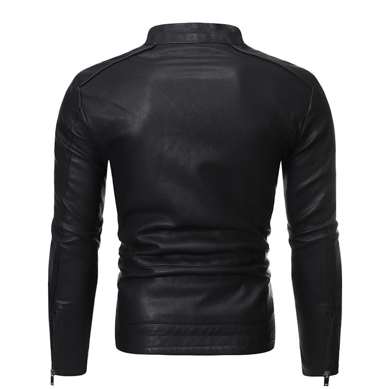 Spring Autumn PU Leather Jacket Washed Leather Jacket Jacket Large Size