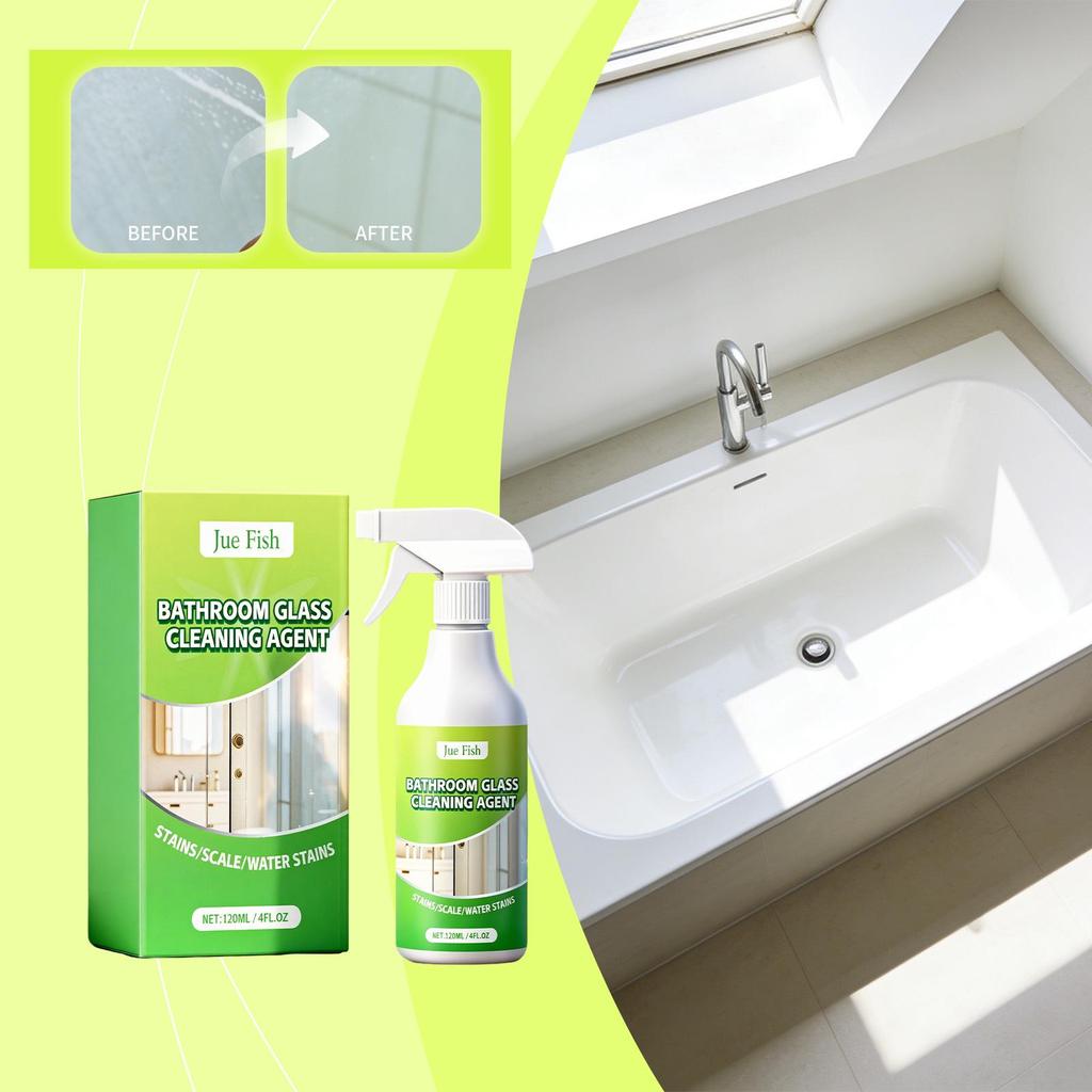 JUE FISH Bathroom Cleaner for Glass, Tiles, Bathtub, and Shower Fixtures.
