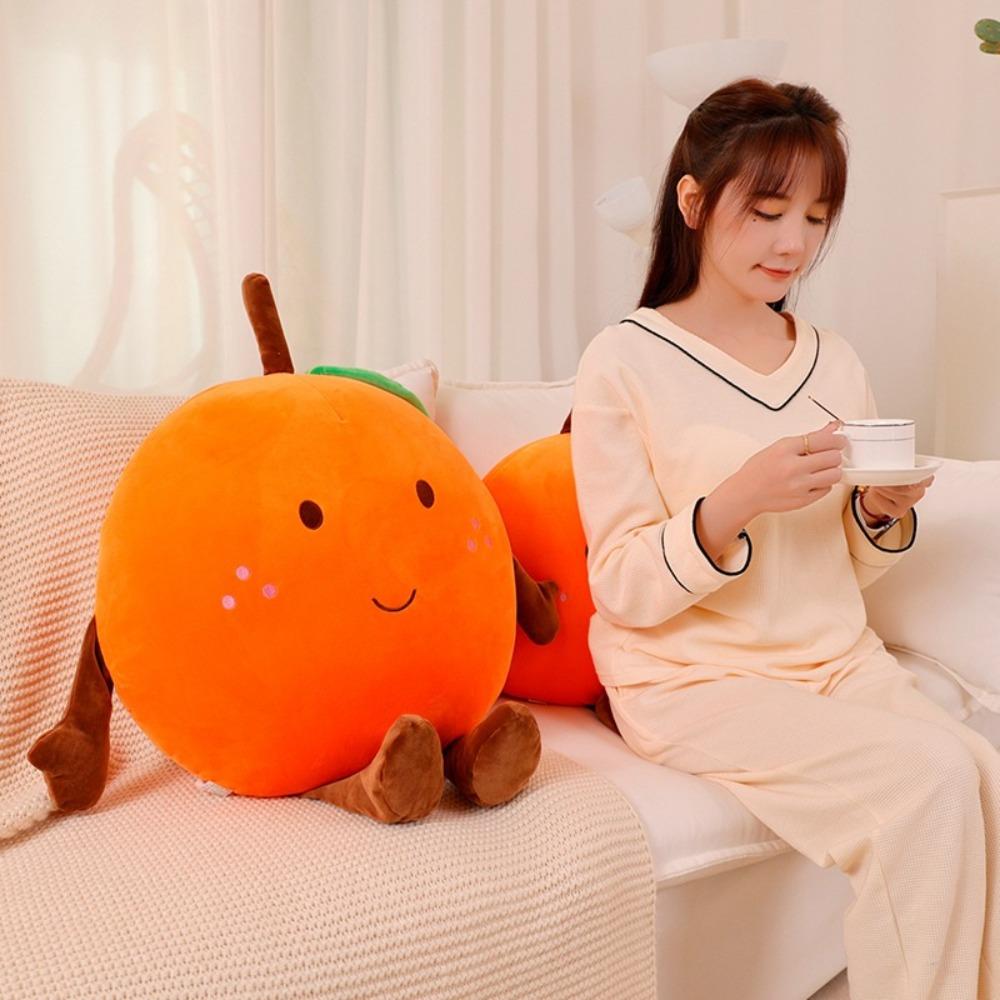 Soft Happy Fruit Plush Pillow Orange Orange Doll Plush Toy Accompany Dolls   Girlfriends