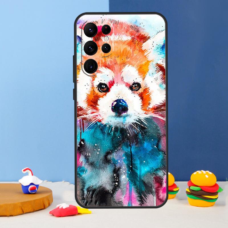 Red Panda Phone Case For Samsung Galaxy S24 S25 Ultra S9 S10 S20 S22 S21 S23 Plus S24 FE Cover Coque