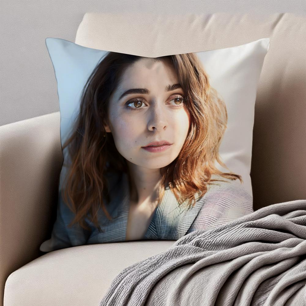 CCristin Milioti Cushion Cover Pillowcase Antidustmite Invisible Zipper Short Plush Sofa Cushion