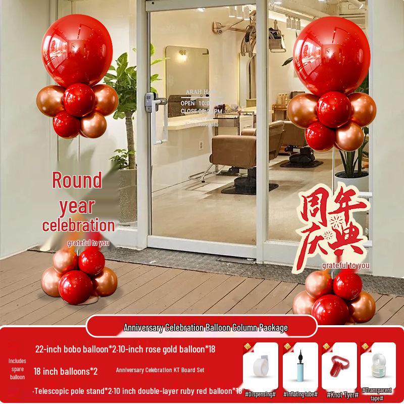 Storefront Balloon Columns for Grand Opening Event Decoration