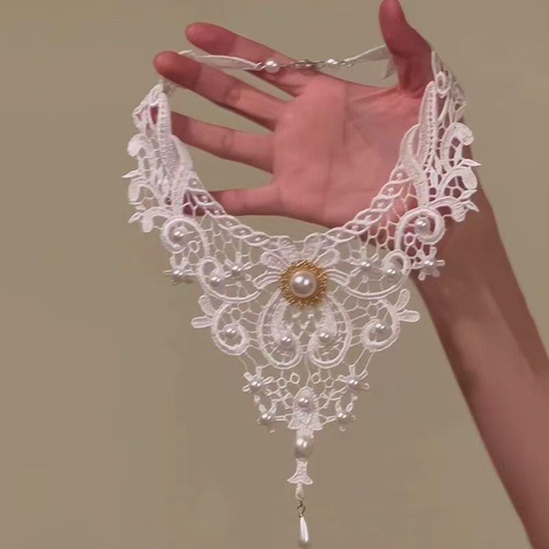 Ретро Кружевное Жемчужное Готическое Ожерелье-Чокер OPP Bag