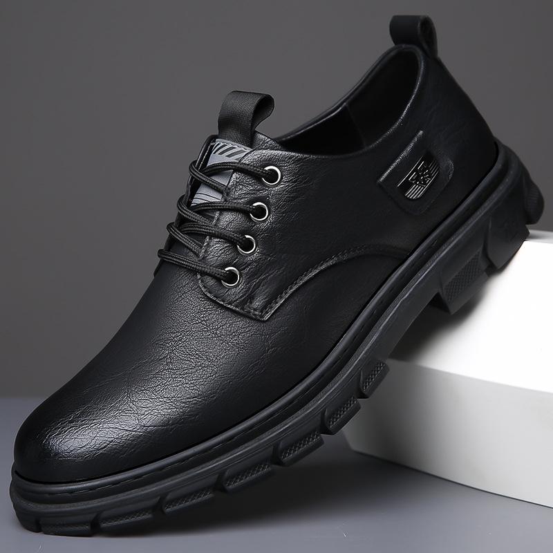 

Mens Brown Vintage Leather Lace Up Chunky Platform Oxfords Casual Business Office Work Daily Wear Shoes Fashion Spring Autumn 38