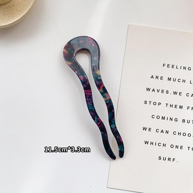 Mode Haarstäbe Haarspangen für Frauen Bunte Marmorstruktur Acetat Haarspange Mädchen Haaraccessoires Haarstäbe Neu