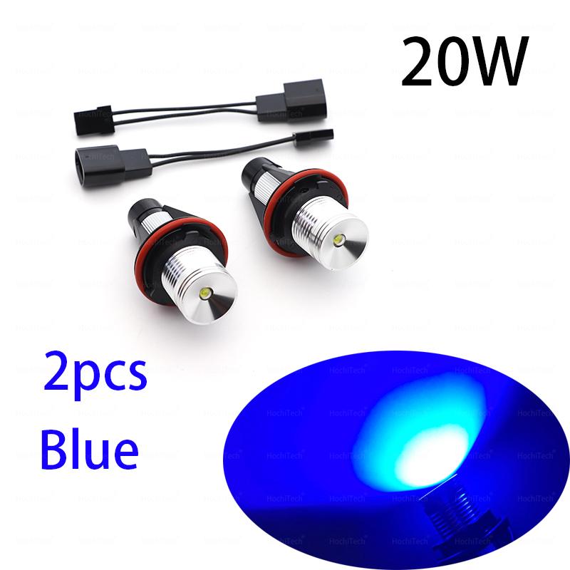 For BMW E87 E39 M5 E60 E61 E63 E64 M6 E65 E66 E83 X3 E53 X5 2000-2008 White Bright 20W LED Angel Eyes Marker Lights Bulbs Lamp