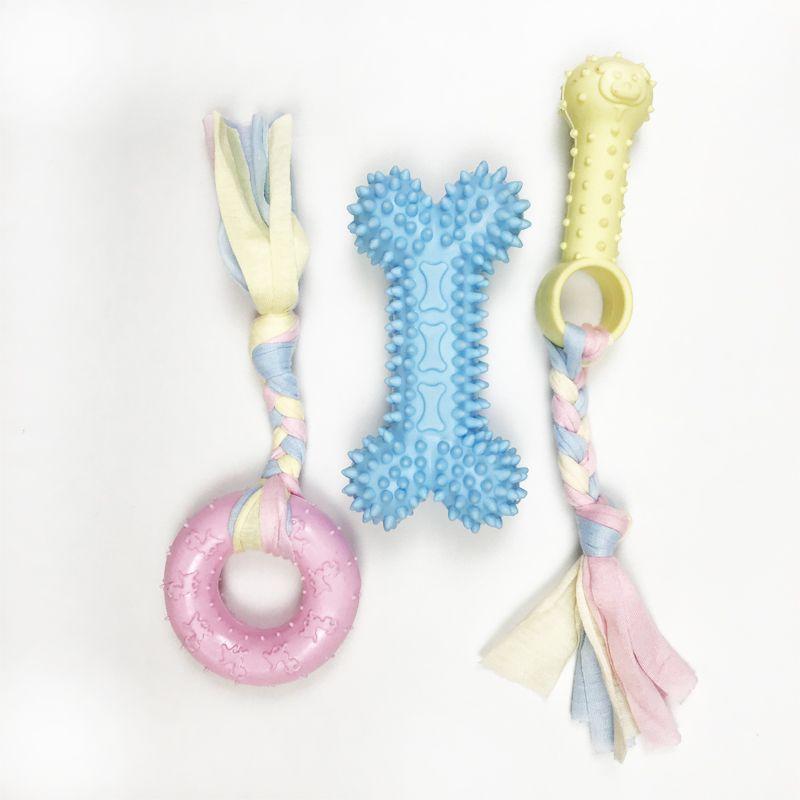 

Dog Toy Rubber Ball Puppy Teddy Bichon Molar Toy Resistant to Munchkin Soothing Chews Puppy Training Bone Pet Supplies Little Milk Dog Package