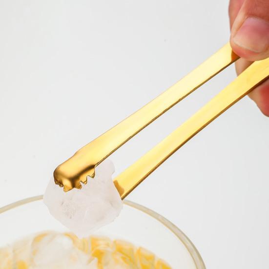 huaqianguhh Stainless Steel Ice Clamp, with Anti-Slip Serrated, Multi Purpose Serving Utensil, for Cubes Sugar Coffee Bar Use