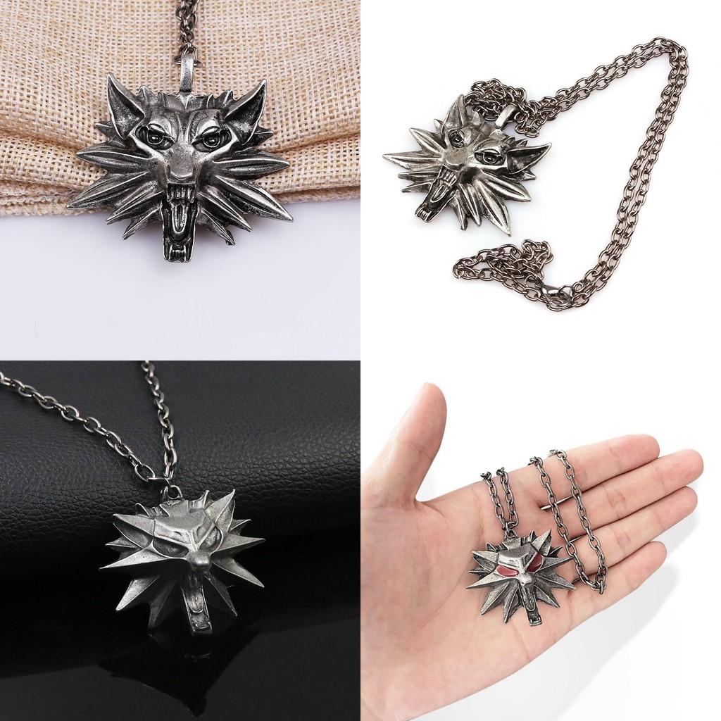 The Witcher Alloy Wolf Head Necklace Featuring Electroplated Alloy Material For Casual Wear