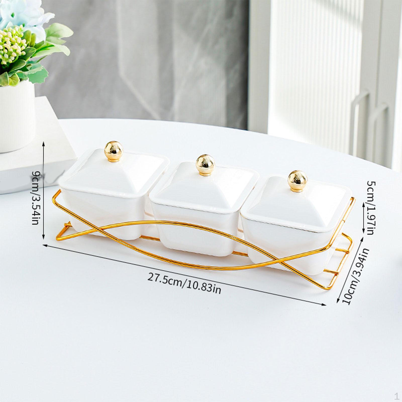 

3 сервировочные тарелки для закусок, скандинавское блюдо с крышкой, поддон для приправ, разделительная тарелка для десерта белый