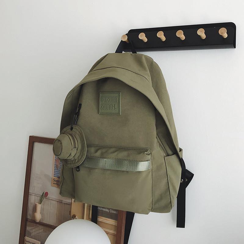 

JK Backpack Women 2025 New Lightweight Commuter Versatile Trendy College Student Casual Fashion Large Capacity Travel Backpack Army Green