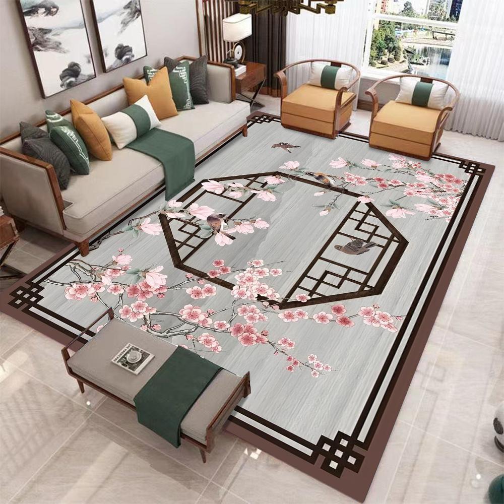 New Chinese-style Carpet for Living Room Modern Bedroom Floor Mat Chinese Style Room Bedside Mat