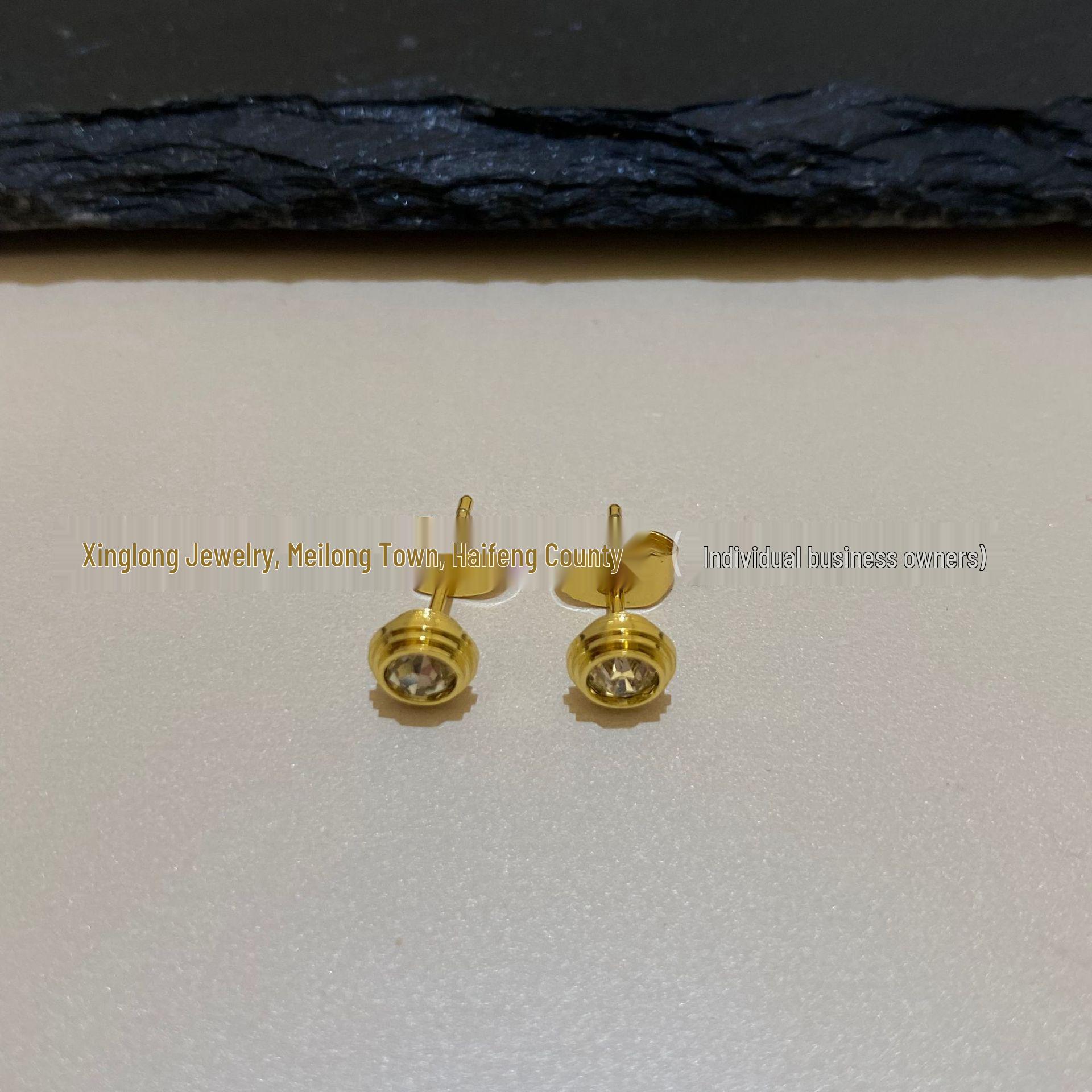 Kajia V Gold Diamond Flying Saucer Stud Earrings