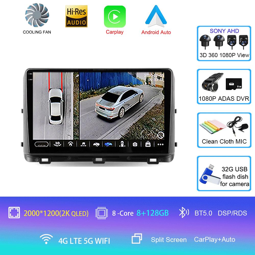 Android 14 For Kia Ceed 3 CD 2018 - 2022 Car Radio Multimedia Video Player Navigation GPS BT 5.0 DSP WIFI 4G Carplay 360 Camera
