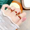 Ankola Red Drip Glaze Open Ring Women'S Light Luxury Niche High-End Index Finger Ring Retro White Stacked Wearing Ring