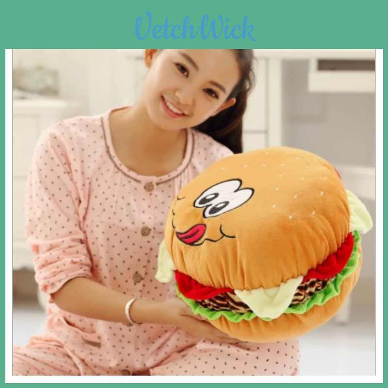Creative Plush Toy Hamburger Cushion With Pp Cotton Filling For Kids Comfort And Gift