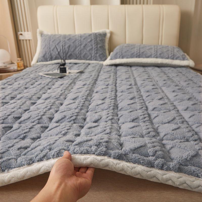 

Зимний теплый бархатный матрас Tafu, мягкая подушка с бархатным одеялом, постельное белье, молочный бархатный чехол для студенческого общежития, машинная стирка 150X200cm