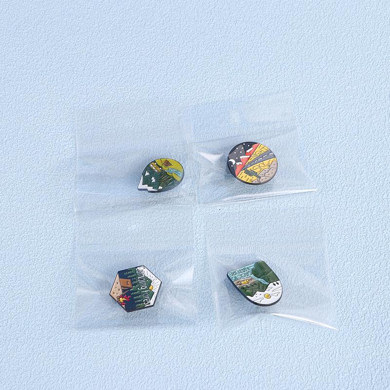 Outdoors Camping Forest Enamel Brooches Wilderness Spring Sky Night Back To Nature Camp Pins For Backpack Bag Hat Decoration