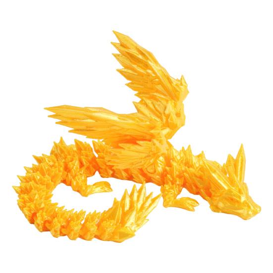 3D Printed Flying Dragon Figurine Movable Joints Colorful Dragon Figure Articulated Winged Dragon Model Fidget Toy Desktop Decoration Ornament