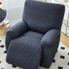 Seersucker Plaid Full-wrap Recliner Chair Cover Solid Color Armchair Cover Anti-slip Single Sofa Protector for Home Hotel Decor