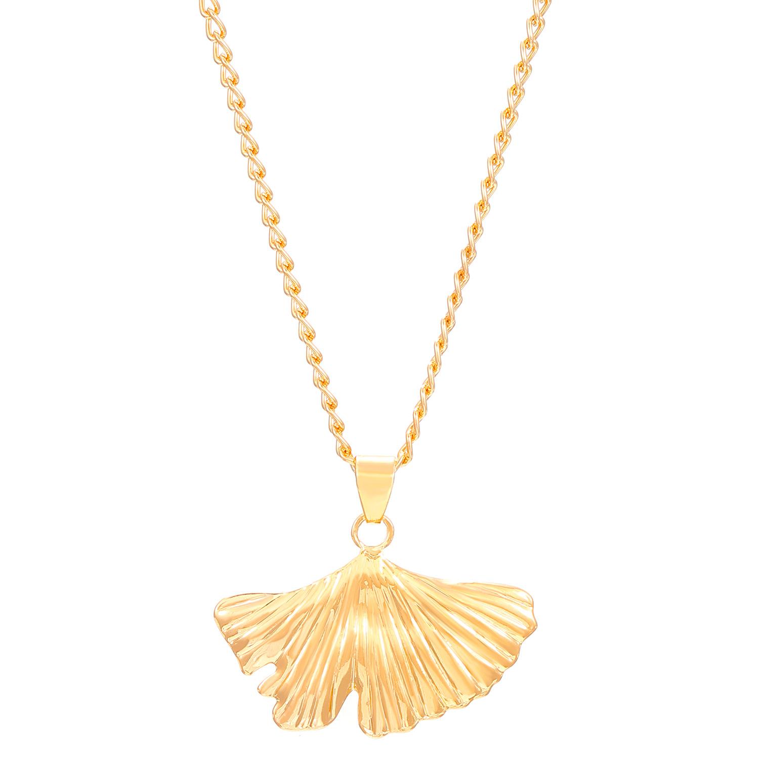 

2026 Ginkgo Leaf Jewelry Set Simple Fashion Autumn Leaf Necklace Bracelet Ring 3-Piece Gift Set