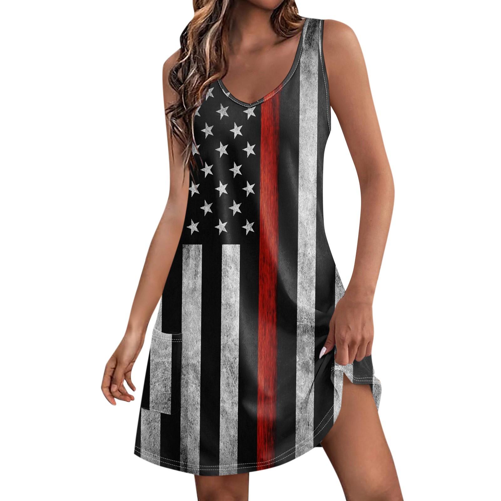 Женское повседневное платье с принтом для независимого дня — фото 3