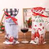 Christmas Decorative Articles Cartoon Bundle Mouth Forest Man Red Wine Bottle Set Gingerbread Man Wine Bottle Bag Home Dining Table Layout