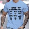 Unisexs Casual T Shirt Vintage Things I Do In My Spare Time Car Icons Graphic Tees Crew Neck Loose Summer Car Guy Humor Tops