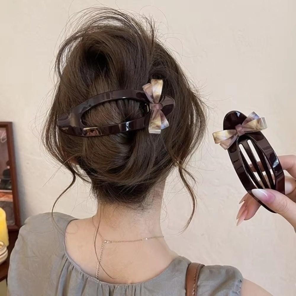 Duckbill Shape Large Bow Hair Claw Large Bow Hair Claw Clip for Women Back Head Updo