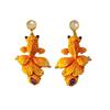 Medieval Jewelry New Chinese Goldfish Koi China-Chic Earrings Traditional Classical Style Delicate Pearl