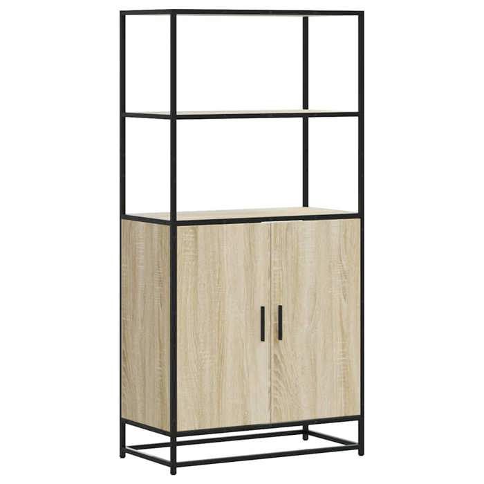 VidaXL Buffet haut chêne sonoma 68x35x139 cm bois d'ingénierie métal, armoire latérale, armoire de rangement haute, vitrine 849050