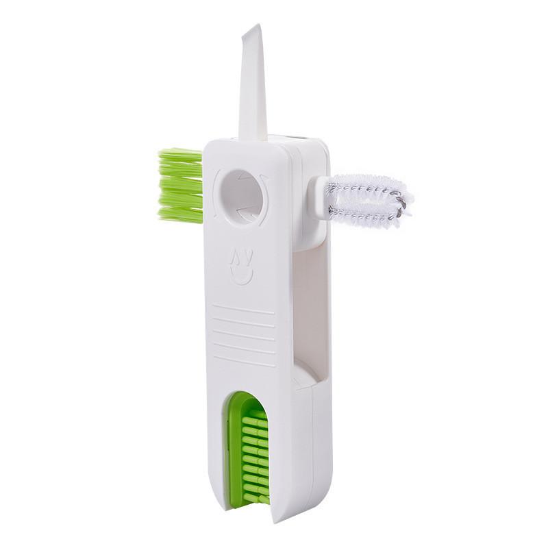 In One Four Cup Lid Brush For Glass Bottles Cleaning With Plastic Material For Home Kitchen
