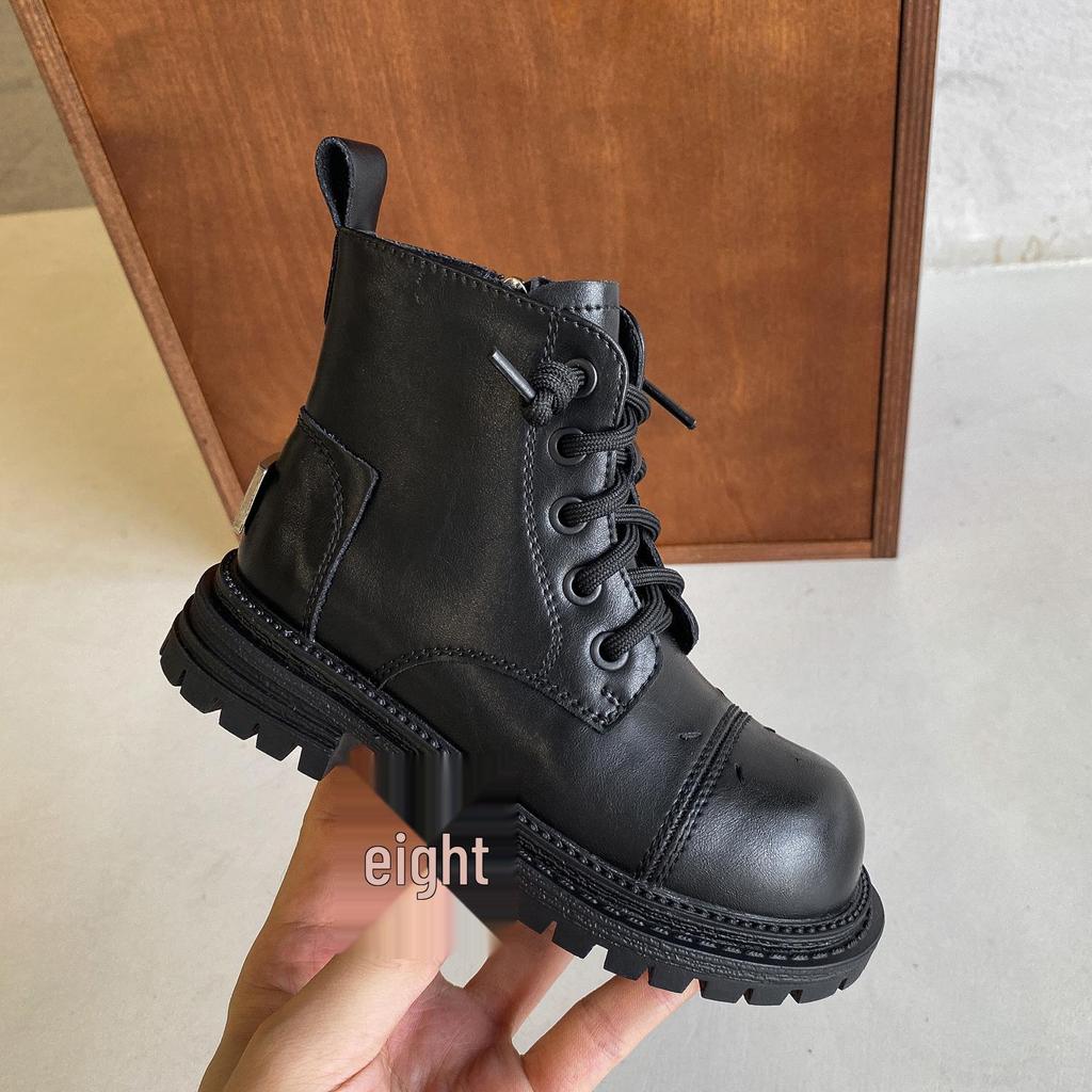 Kožené dětské kotníkové boty ve stylu Martinů - Výprodej