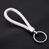 Unisex DIY PU Leather Braided Keychain Woven Rope Pendant Key Ring for Car Bag