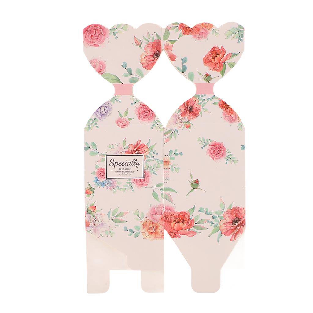 50 Set Wedding Favor Boxes Floral Pattern Retro   Sy Assemble   Boxes Party Favors with Rope   Gift Box