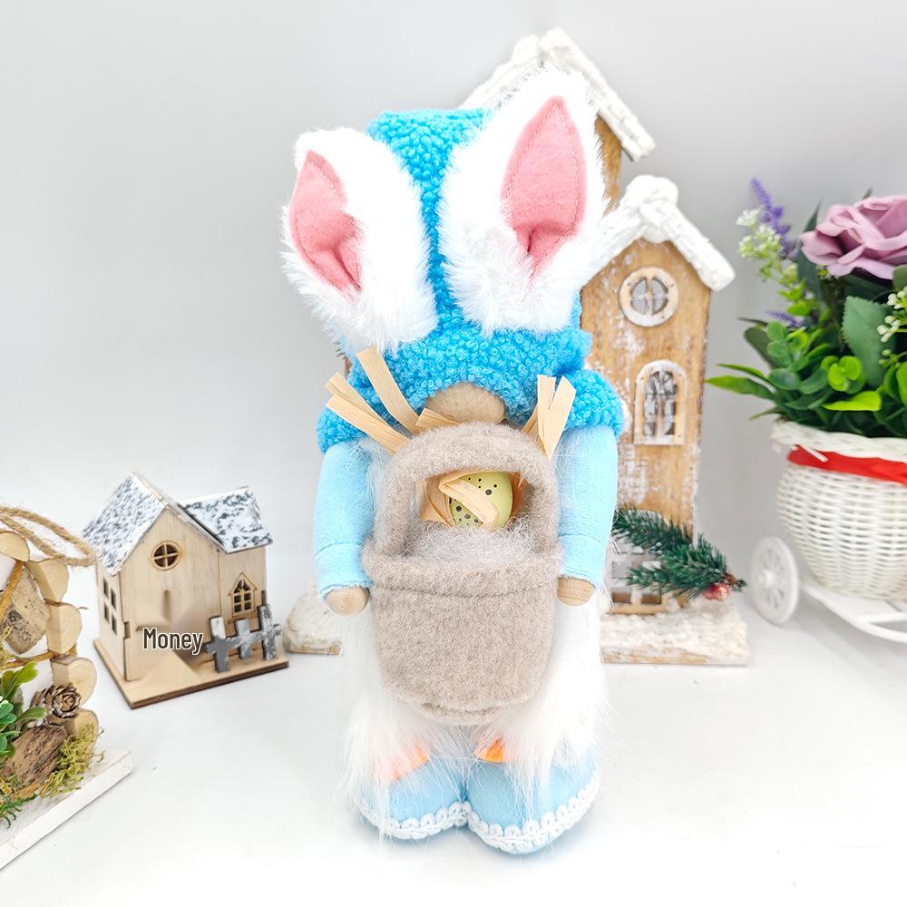 Easter 2025 Faceless Gnome Doll Figurine Ornaments синий