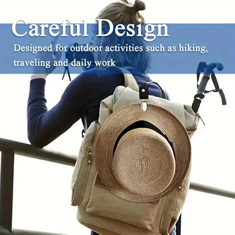 1 Peça de Presilhas para Chapéu para Viagem Clipe de Chapéu em Couro PU para Mala Bolsa de Mão Mochila Clipe de Bagagem para Chapéus Companheiro para Chapéus de Praia ao Ar Livre