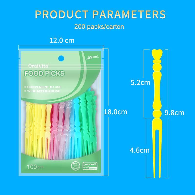 100 Pcs Disposable Fruit Bag with Small Fork
