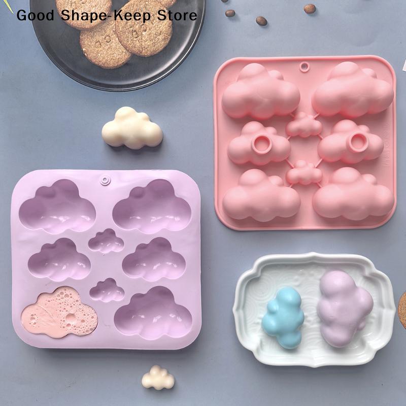 8-Cavity Candle Soap Making Cloud Shaped Silicone Candy Mould Chocolate Pudding Dessert Cake Baking Mould Kitchen Tool