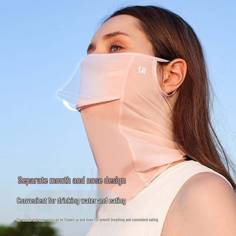 Women's Breathable Summer Sunscreen Face Mask - Anti-UV, Mosquito-Proof, Ideal for Outdoor and Golf