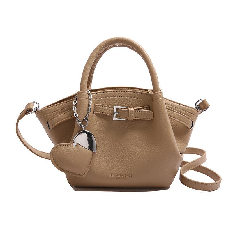Niche design pleated bucket bag women's new trendy simple casual messenger bag vegetable basket bag