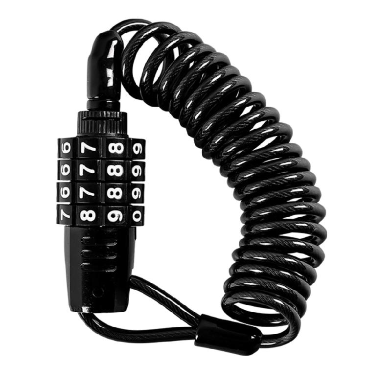 Portable Bike Lock 4-Digit Combination Helmets Lock High Security Cable Lock