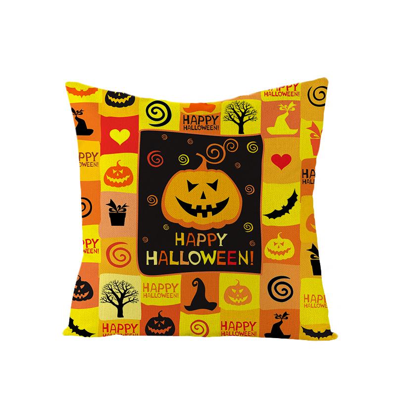 New Home Furnishings Halloween Polyester Pillow Case Home Pumpkin Ghost Fire Cushion Waist Pillow Case