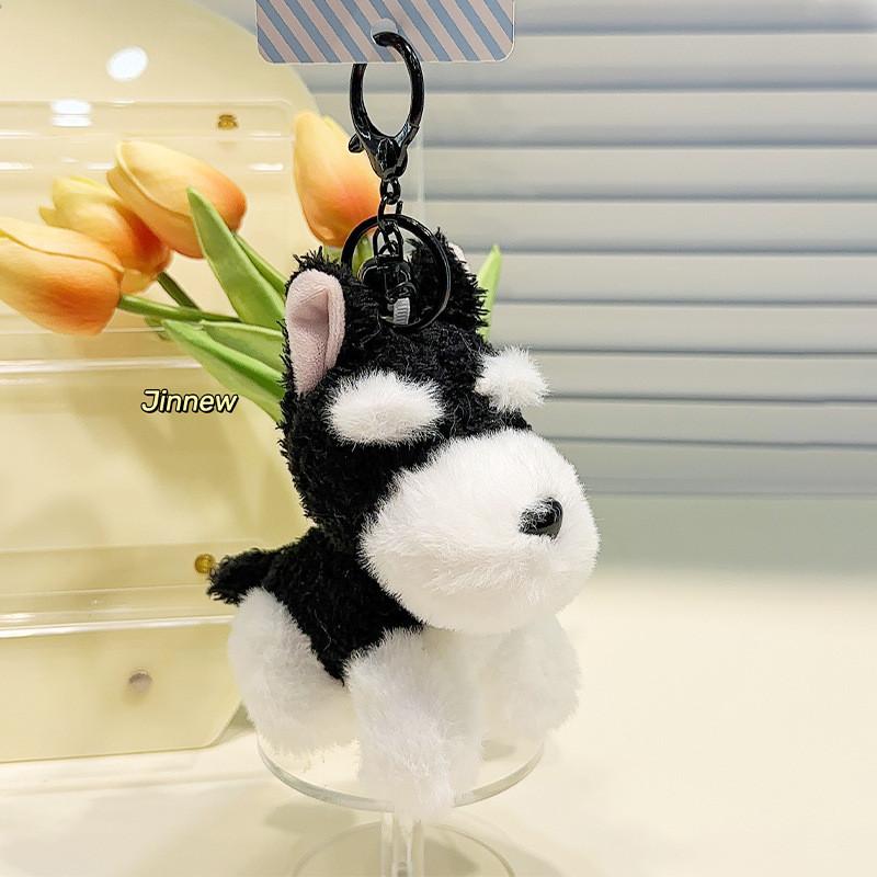 Unique Plush Schnauzer Dog Keychain Adorable And Playful Backpack Gift Accessory