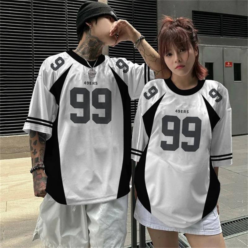 Men Fashion Digital Print No.18 Short Sleeve Basketball Jersey Mens Oversized