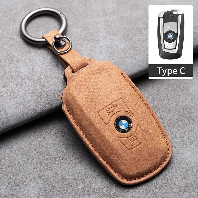 2025 Suede Leather Car Smart Key Case Fob Cover Shell For BMW 1 2 3 4 5 6 7 Series X1 X3 X4 X5 X6 F36 F25 F26 F30 F34 F10 F0