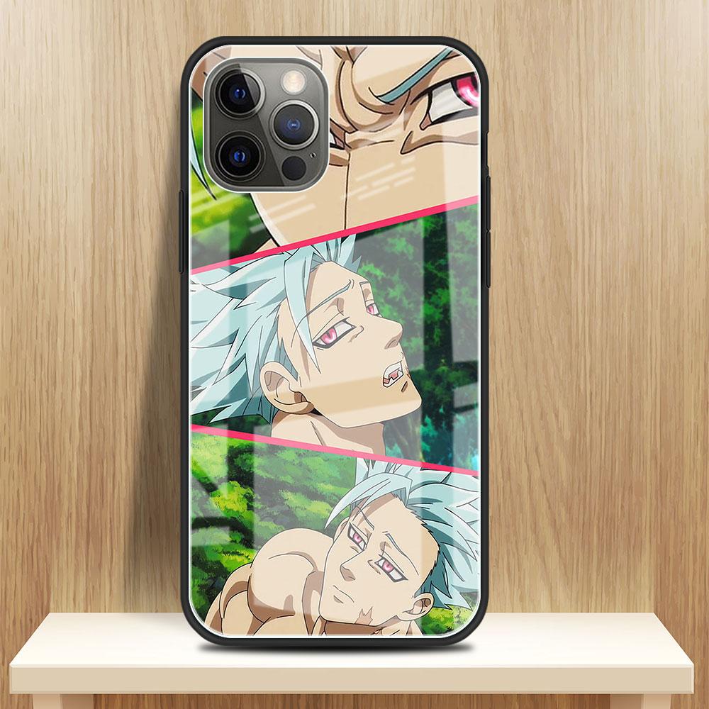 

Чехол из закаленного стекла для iPhone 11 13 Pro Max 12 XR SE 7 8 Plus X XS 6 6S противоударный чехол для телефона Hard Funda The Seven Deadly Sins iPhone 6S Plus