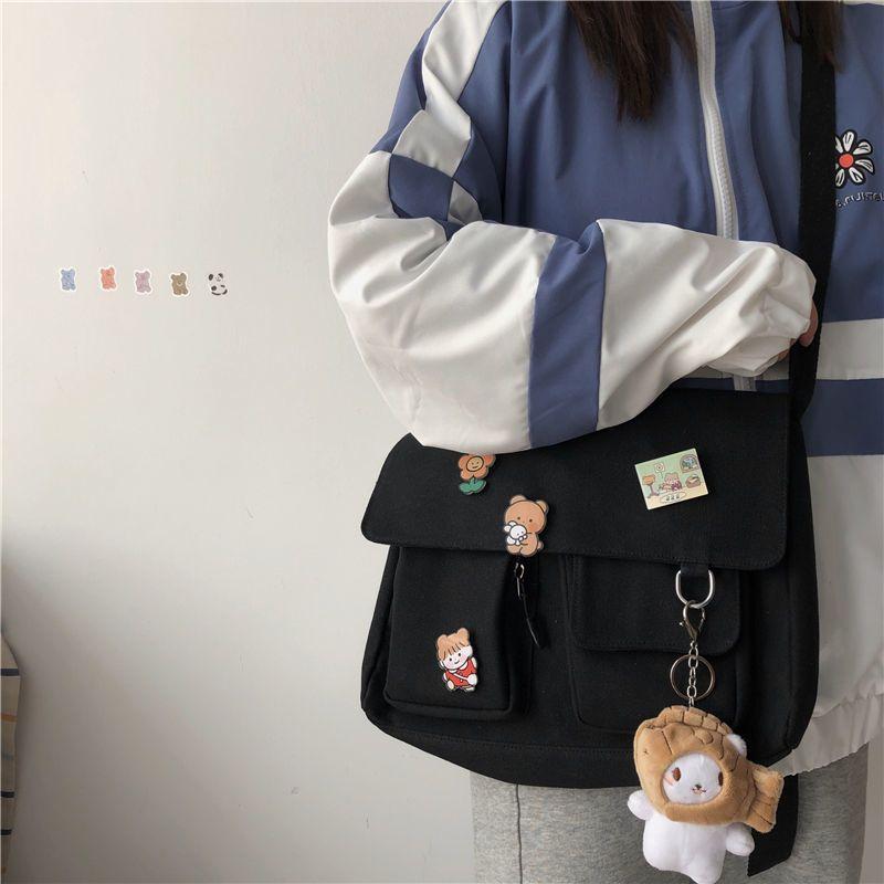 Japanese Harajuku Cute Retro Girl Messenger Shoulder Bag Canvas Student School Female