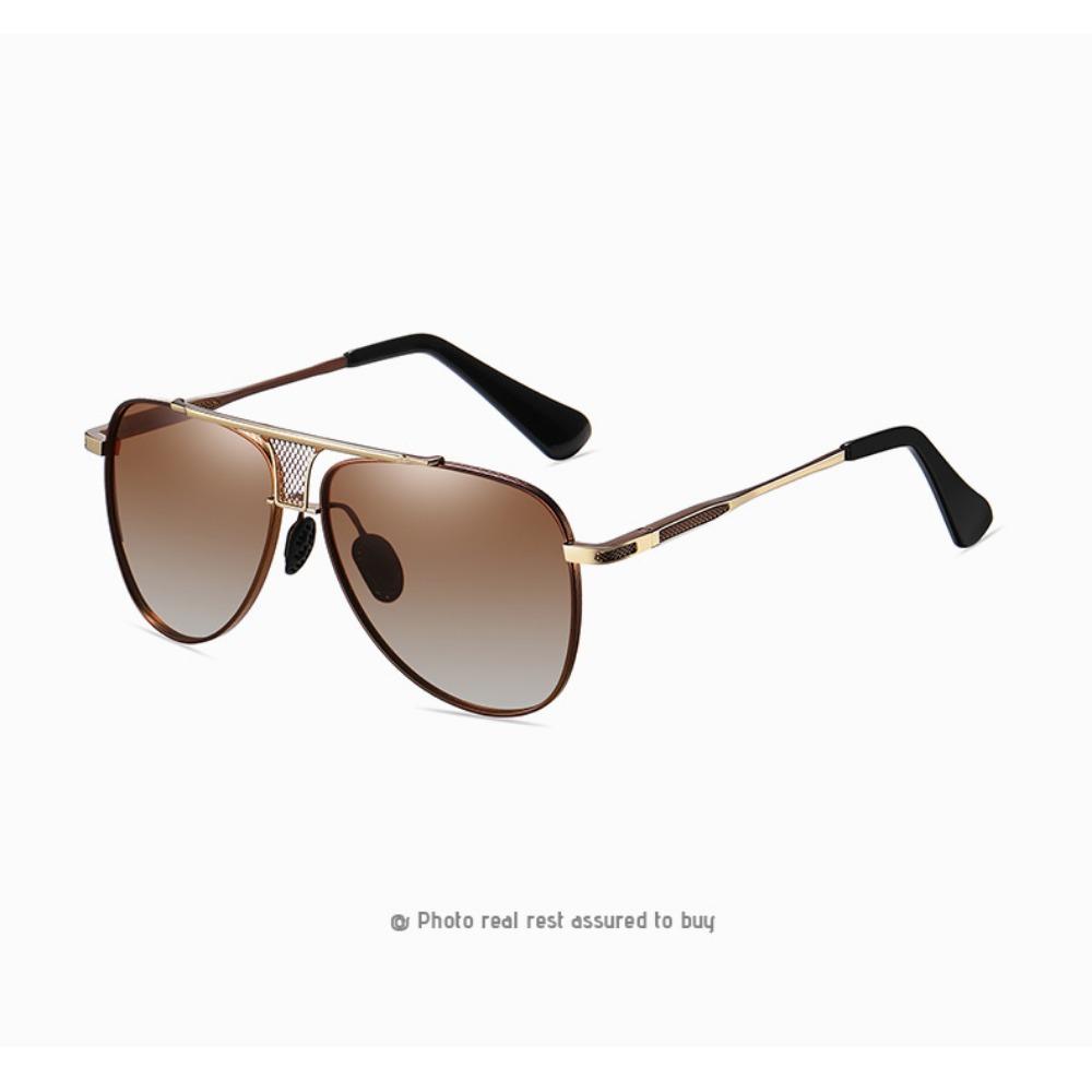 aoron Gradual Change Sunglasses Men's Colorful Two-color Large Frame Sunglasses Fashion Metal Sunglasses