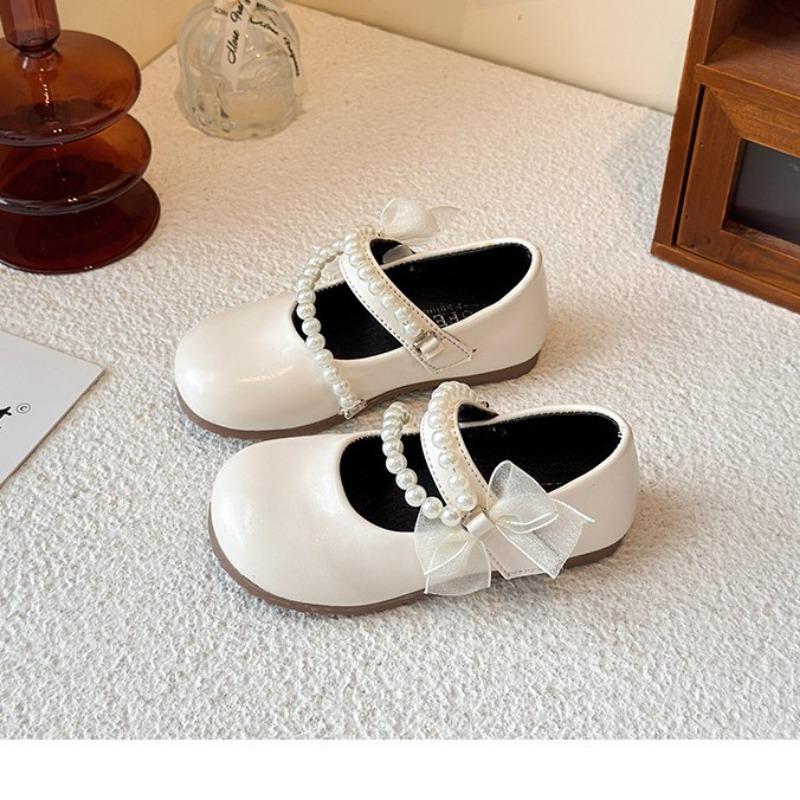 Girls Princess Shoes Children's Leather Shoes Pearl Mary Jane Shoes Fashion Performance Shoes